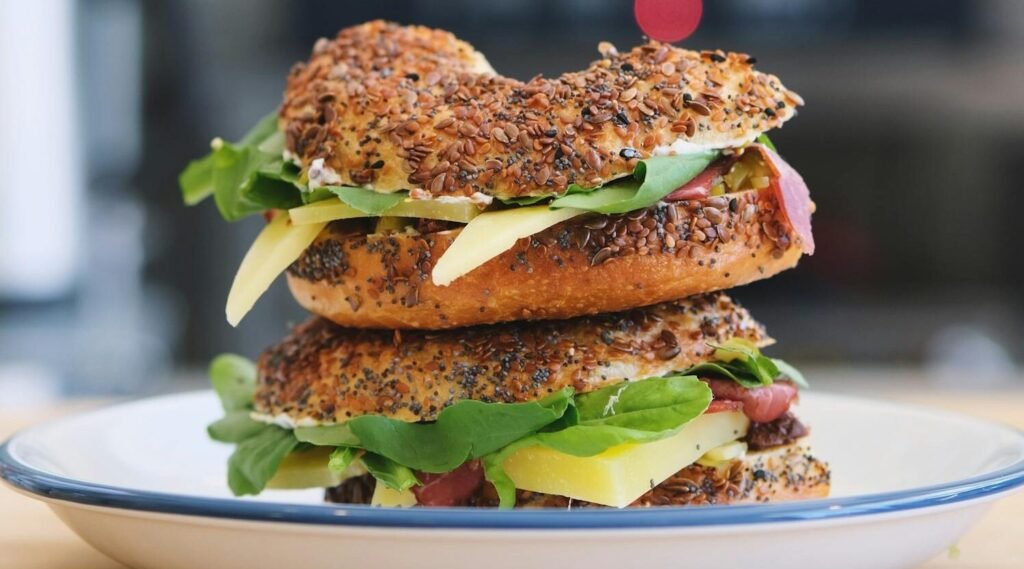 A scrumptious multigrain sandwich stacked with fresh ingredients, perfect for a healthy meal.